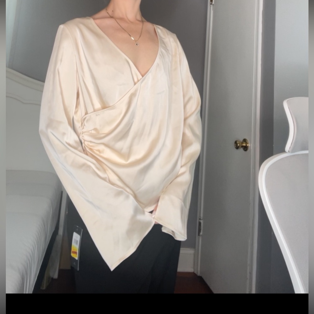 Cream silk top